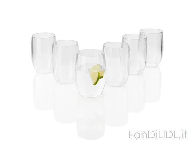 Set bicchieri , prezzo 11.99 EUR 
Set bicchieri 6 pezzi 
- Anche in plastica trasparente
- ...