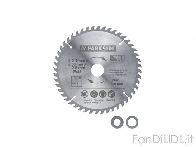 Lama per sega circolare 210 mm Parkside, prezzo 5,99 &#8364; per Alla confezione ...