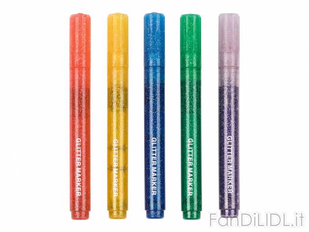 Pennarello glitter Crelando, prezzo 2.99 €  
5 pezzi
Caratteristiche