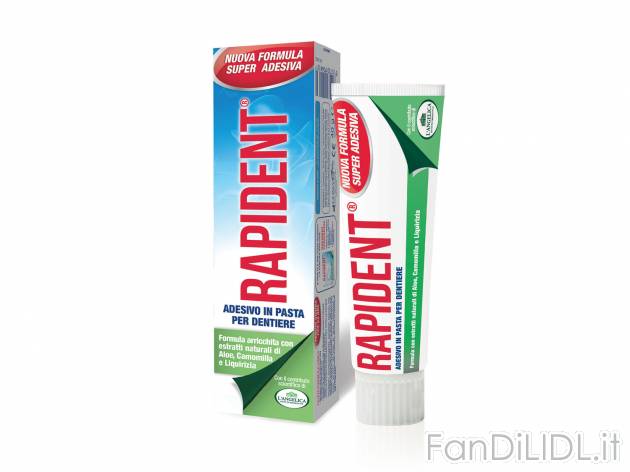 Adesivo in pasta per dentiere , prezzo 3.39 &#8364; per 40 g confezione 
- ...