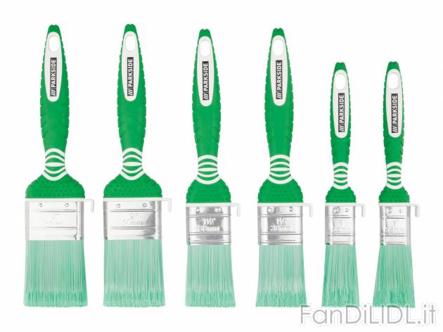 Set pennelli Parkside, prezzo 3.99 &#8364; 
6 pezzi 
- Con gancio per riporre ...