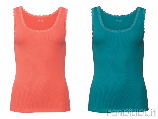 Canotta da donna con pizzo Esmara, prezzo 6.99 &#8364; 
2 pezzi - Misure: S-L
Taglie ...