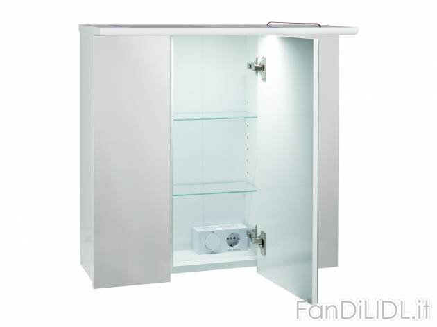 Armadietto pensile con specchio Livarno Living, prezzo 99.00 € 
- Barra luminosa ...
