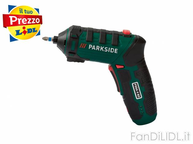Avvitatore ricaricabile con impugnatura girevole Parkside PSSA 4 B2, prezzo 14.99 ...