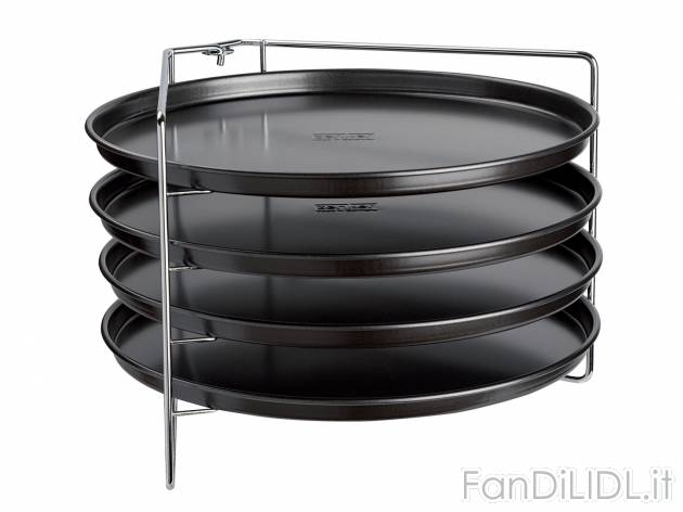 Set teglie per pizza con supporto Zenker, prezzo 9.99 &#8364; 
5 pezzi 
- Rivestimento ...