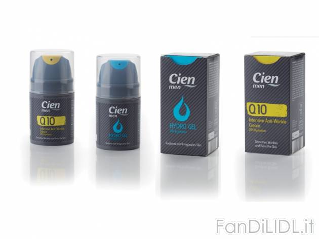 Crema viso uomo Cien, prezzo 1,99 &#8364; per 50 ml confezione, € 39,80/l ...