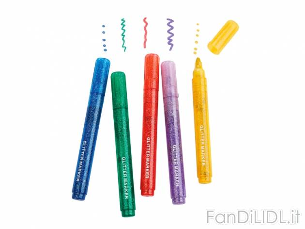 Penne glitter United Office, prezzo 2,99 &#8364; per Al set 
- Colori brillanti ...