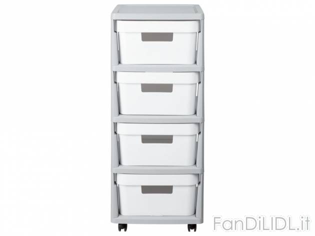 Cassettiera , prezzo 29.99 EUR 
Cassettiera 44 L 
- 4 cassetti
- Dimensioni: ...