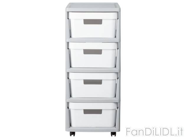 Cassettiera , prezzo 29.99 EUR 
Cassettiera 44L 
- 4 cassetti
- Dimensioni: 30 ...