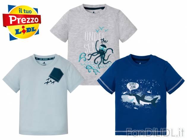 T-shirt da bambino Lupilu, prezzo 5.99 € 
3 pezzi - Misure: 1-6 anni 
- 
Puro ...