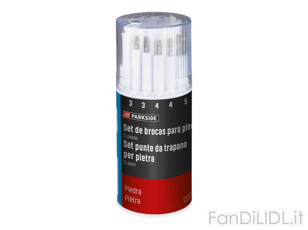 Set punte per trapano Parkside, prezzo 3.99 €  
11 pezzi
Caratteristiche

- VPA-5891