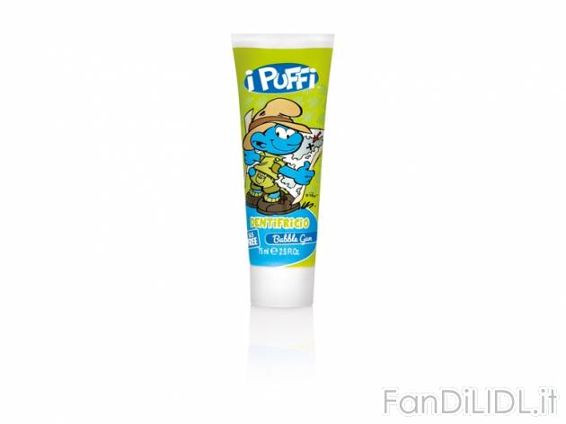 Dentifricio gusto Bubble Gum , prezzo 1,39 &#8364; per 75 ml, 100 ml = 1,85 ...