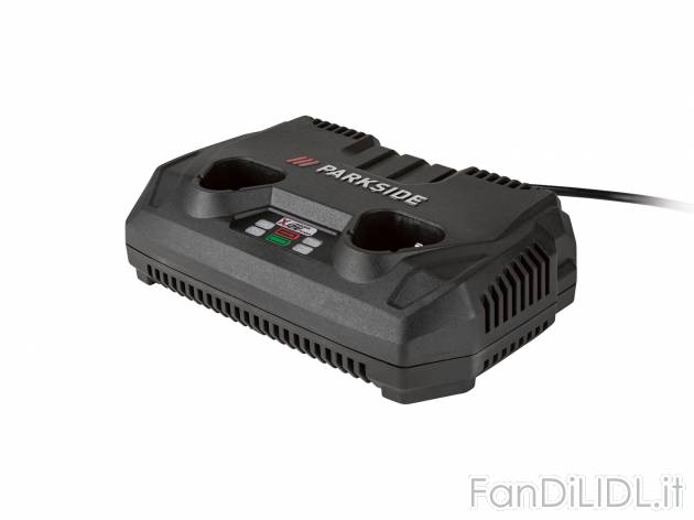 Caricabatterie doppio Parkside, X12VTeam, prezzo 19.99 € 
- Potenza nominale ...