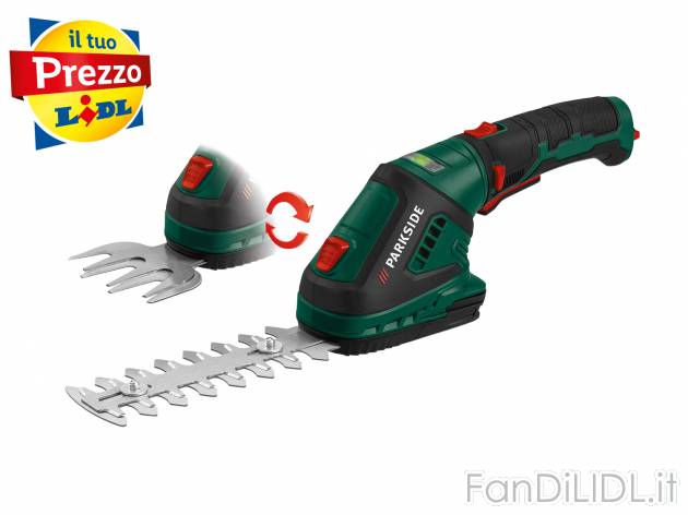 Cesoia ricaricabile per erba e cespugli Parkside, prezzo 14.99 € 
2 in 1 
- ...