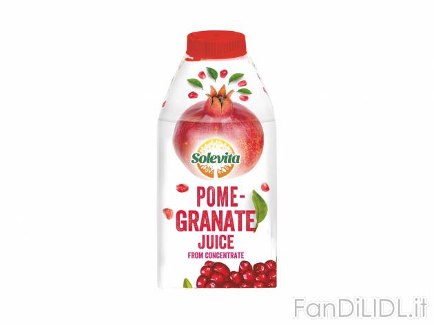 Acqua di cocco o succo alla melagrana , prezzo 1.39 &#8364;