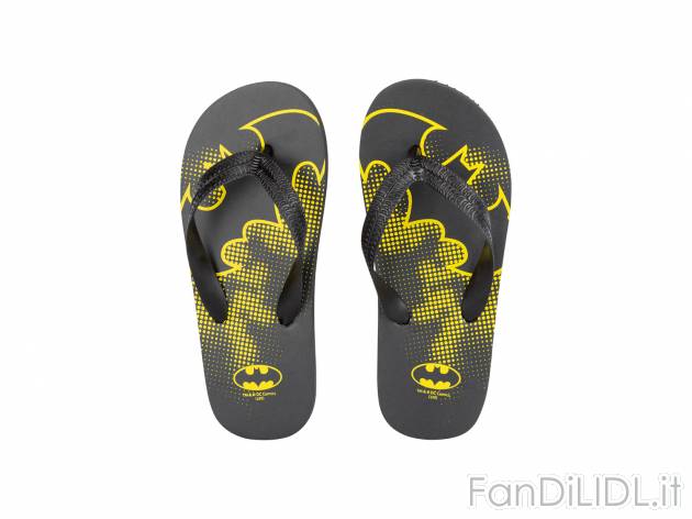Infradito da bambino Batman, Spiderman, Avengers , prezzo 3.99 € 
Misure: 30-37
Taglie ...