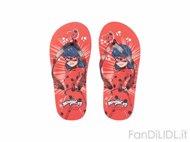 Infradito da bambina Miraculous, Frozen, Minions , prezzo 3.99 € 
Misure: 30-37
Taglie ...