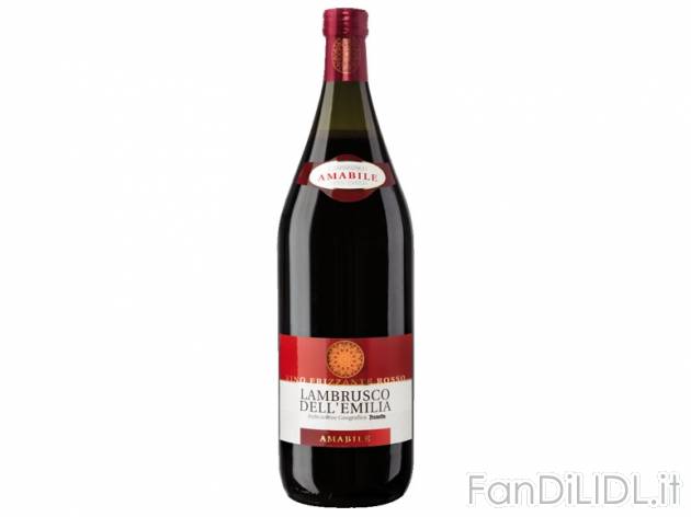 Lambrusco rosso dell&#039;Emilia IGP , prezzo 1,99 &#8364; per 1,5 l, € ...