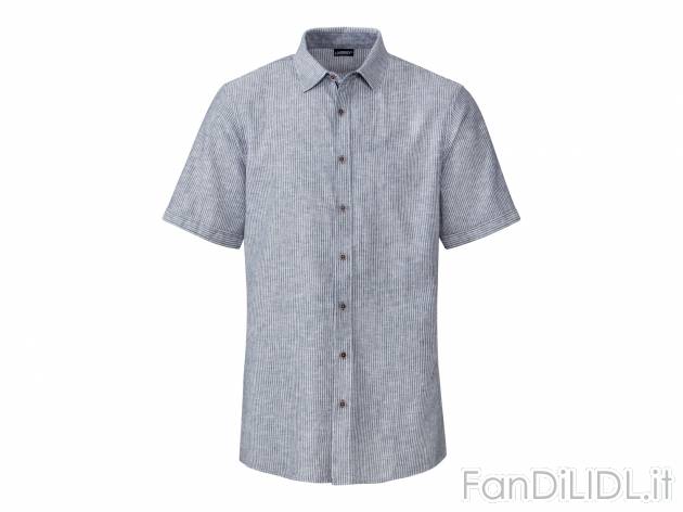 Camicia in lino a maniche corte da uomo Livergy, prezzo 9.99 &#8364; 
Misure: ...
