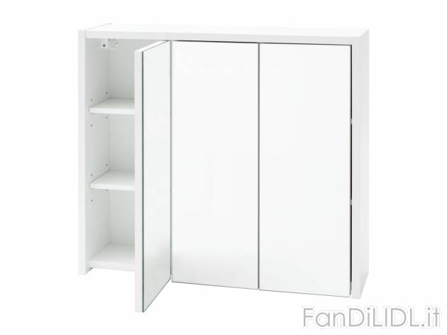 Armadietto pensile con specchio Livarno Living, prezzo 49.00 € 
- Ripiani regolabili ...