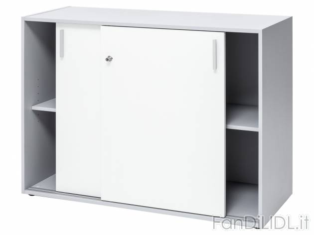Mobiletto per ufficio con ante scorrevoli Livarno Living, prezzo 79.00 € 
- Ripiani ...