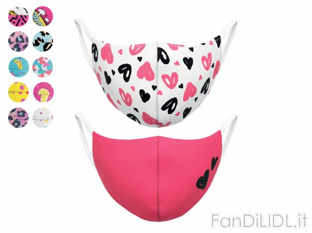 Mascherina lavabile per bambini Oeko-tex, prezzo 4.99 € 
2 pezzi 
- Materiale ...