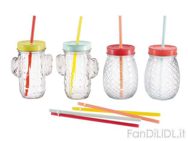 Set bicchieri con cannuccia Ernesto, prezzo 4.99 &#8364; 
4 pezzi 
- 8 cannucce ...