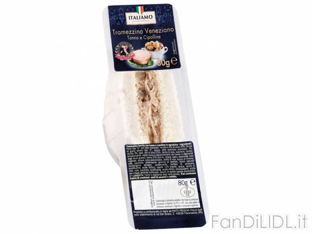 Tramezzino veneziano Italiamo, prezzo 0,99 &#8364; per 80 g, € 12,38/kg EUR. ...
