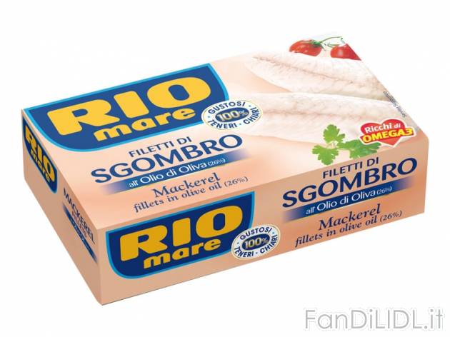 Filetto di sgombro all&#039;olio di oliva , prezzo 1,49 &#8364; per 85 g, ...