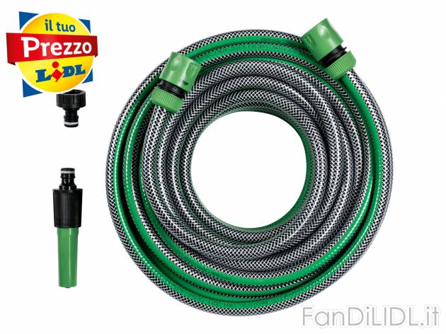 Set tubo per irrigazione Parkside, prezzo 7.99 &#8364; 
20 m 
- Ugello e raccordi ...