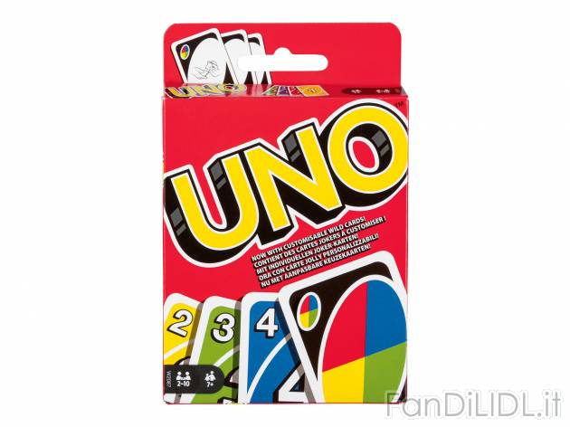 Gioco di carte UNO Mattel, prezzo 6.99 €  

Caratteristiche