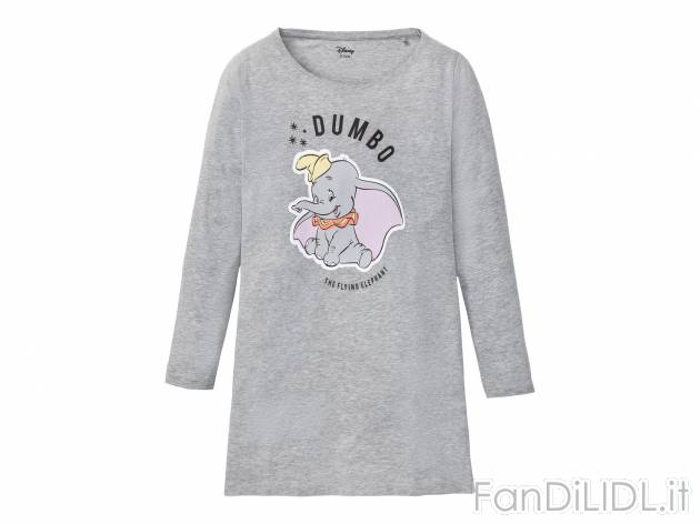 Maxi t-shirt da notte per donna Dumbo, Wonder Woman, Mickey Mouse Pink Oeko-tex, ...