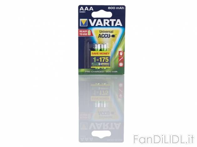 Batterie ricaricabili Varta 2 pezzi , prezzo 3,99 &#8364; per Alla confezione ...