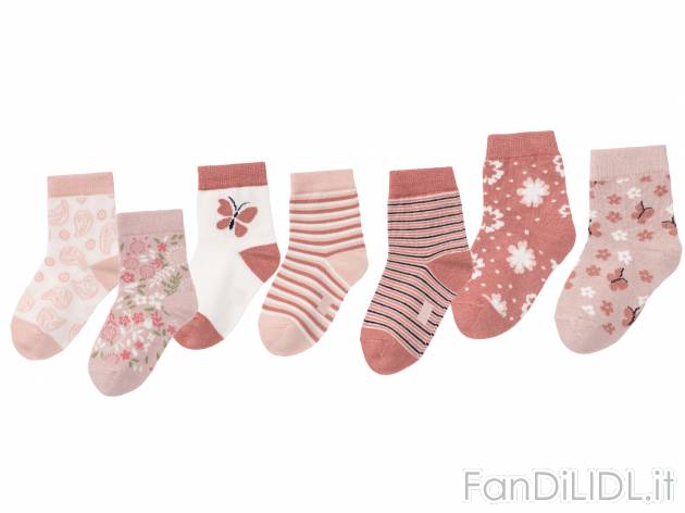 Calzini da bambina, 7 paia Lupilu, prezzo 4.99 &#8364; 
Misure: 19-30
Taglie ...
