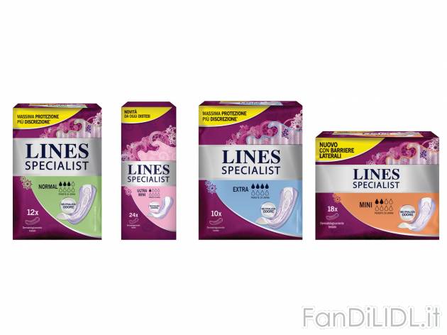 Assorbenti per incontinenza , prezzo 2.49 €  
-  10/12/18/24 pezzi