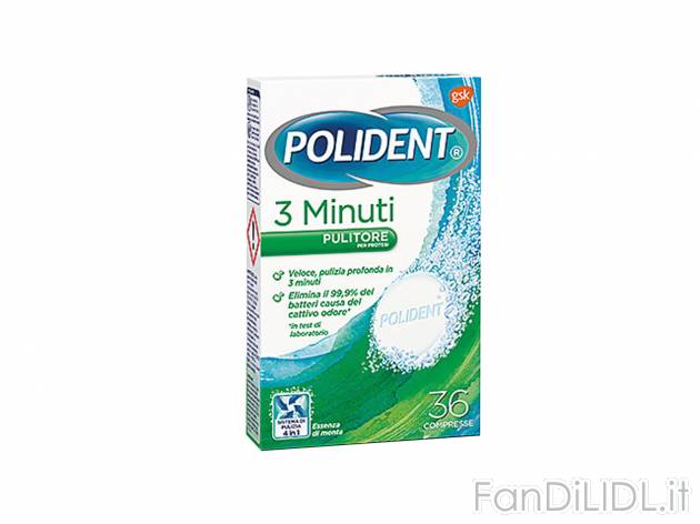 Compresse per pulizia protesi , prezzo 2.79 €  
-  36 pezzi