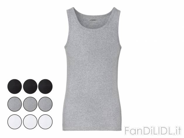 Canotta da uomo, 3 pezzi Livergy, prezzo 8.99 &#8364; 
Misure: M-XL 
- Puro ...
