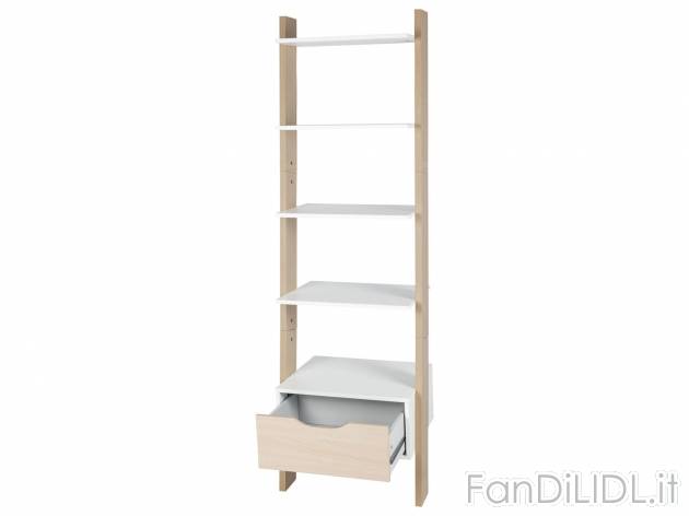 Scaffale con cassetto Livarno Living, prezzo 64.00 € 
- In simil betulla con ...