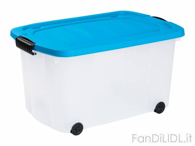 Contenitore con rotelle Cassetti, prezzo 7.99 € 
45 L 
- Con chiusura a scatto ...