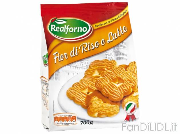 Frollini Fior di Riso , prezzo 0,99 &#8364; per 700 g, € 1,41/kg EUR. 
- ...