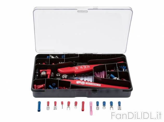 Set pinza crimpatrice Parkside, prezzo 9.99 &#8364; 
231 pezzi
Caratteristiche

- ...