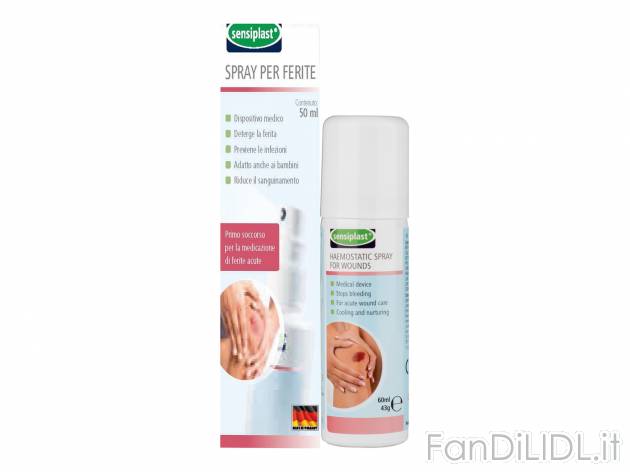 Spray per ferite o gel cicatrizzante Sensiplast, prezzo 2.99 &#8364; 
- Spray ...
