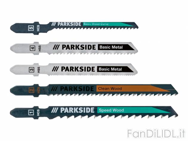 Set lame per seghetto a pendolo Parkside, prezzo 3.99 €  

Caratteristiche