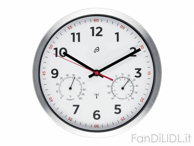 Orologio da parete radiocontrollato con termometro ed igrometro Auriol, prezzo 7.99 ...