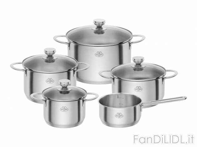 Set pentole in acciaio Ballarini, prezzo 89.00 &#8364; 
5 pezzi 
- Coperchio ...