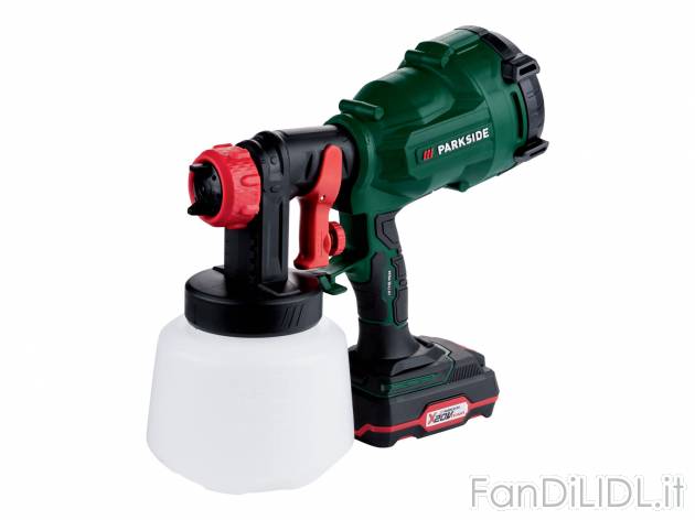 Pistola per verniciare ricaricabile Parkside, X20VTeam, prezzo 49.00 € 
- Adatta ...