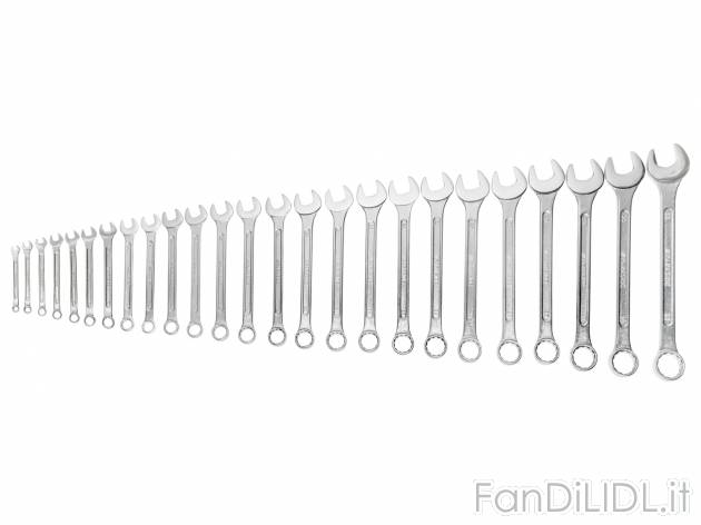 Set chiavi combinate Parkside, prezzo 27.99 € 
25 pezzi 
- In acciaio al cromo ...