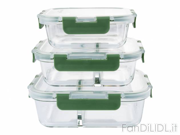 Set portavivande in vetro Ernesto, prezzo 12.99 &#8364; 
3 pezzi 
- Coperchio ...