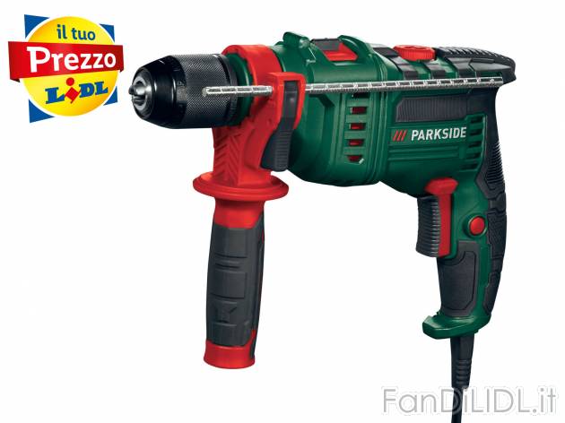 Trapano a percussione Parkside, prezzo 19.99 &#8364; 
- Con funzione battente ...