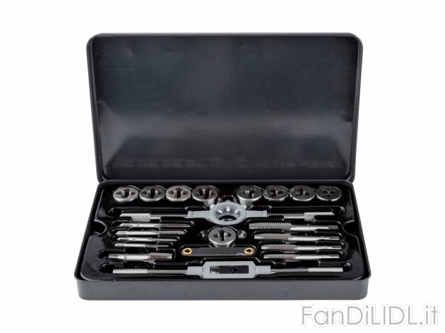 Set maschi e filiere Parkside, prezzo 11.99 &#8364; 
21 pezzi 
- Per filettatura ...
